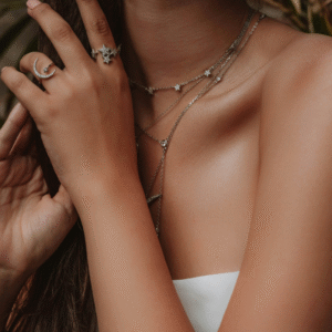 Chain, Earrings & Rings (3-Piece Set)